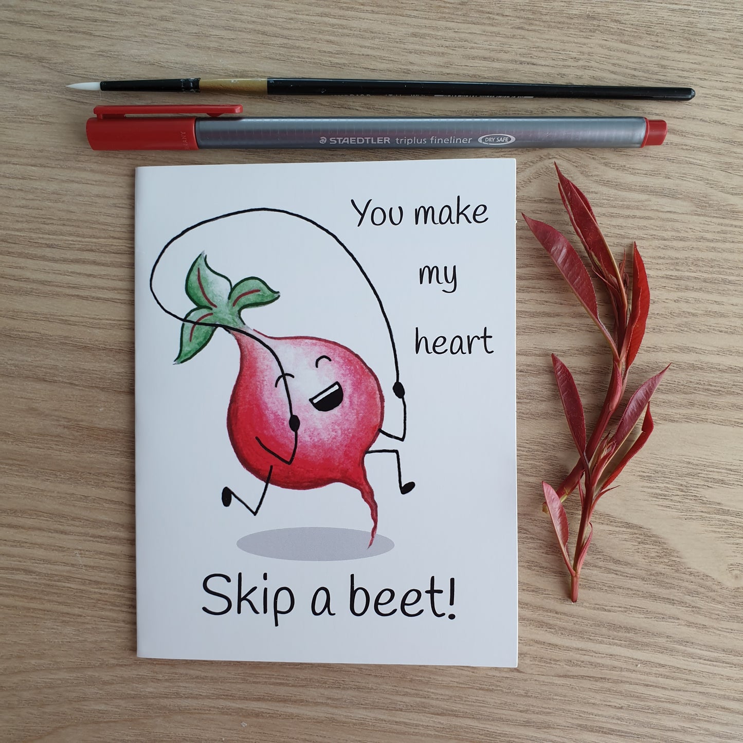 "You Make My Heart Skip A Beet" greeting card