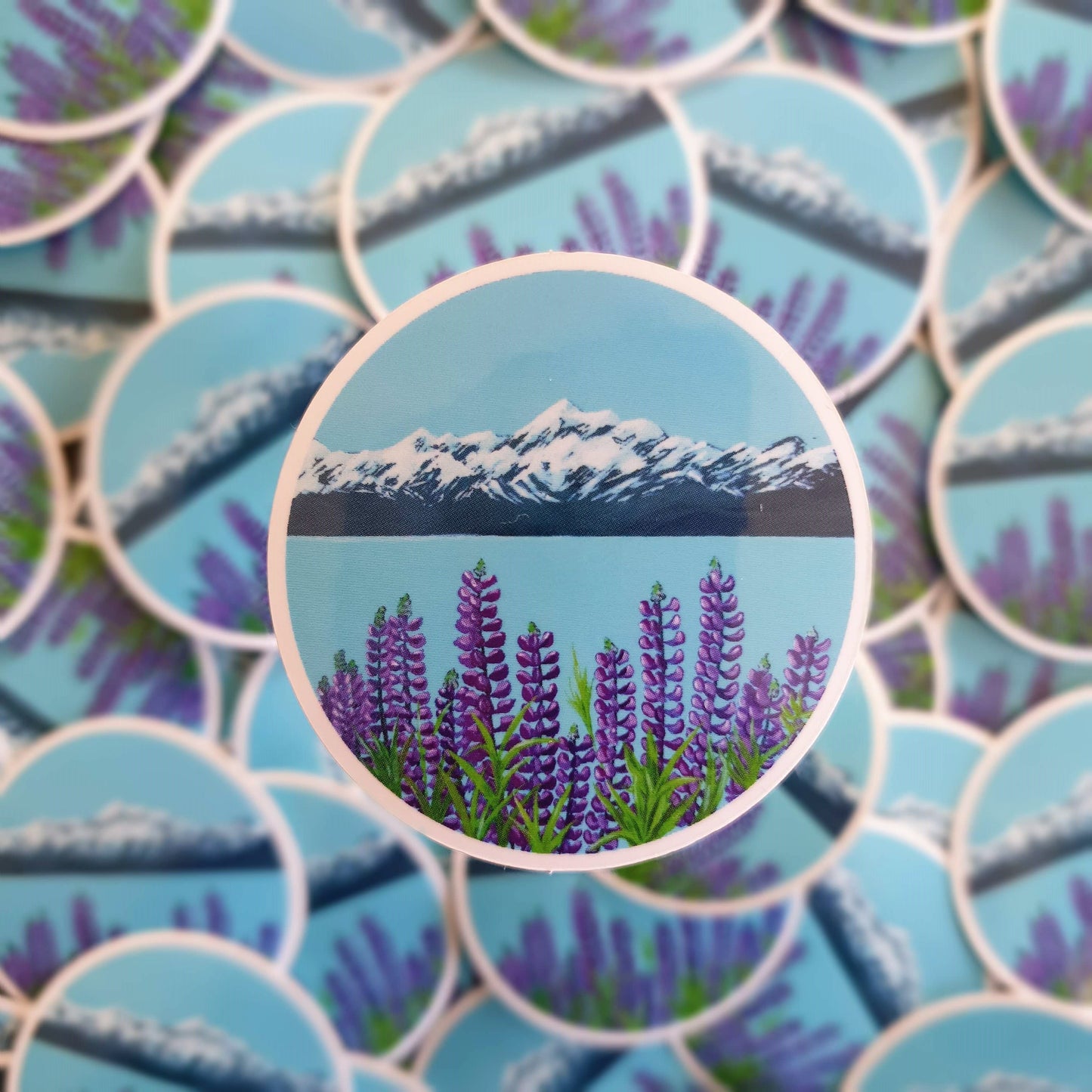 Round Landscape sticker - Mt Cook