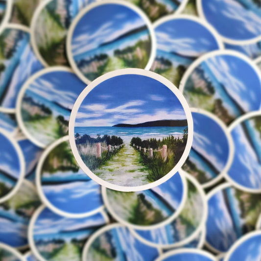 Round Landscape sticker - Paraparaumu Beach