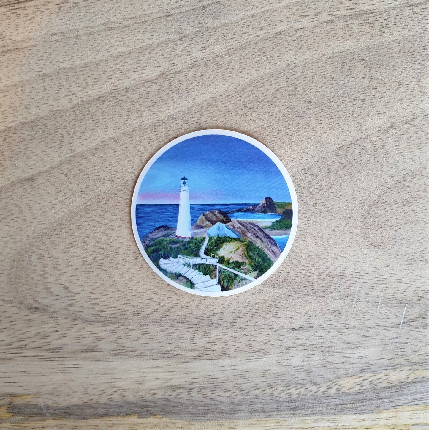 Round Landscape sticker - Castle Point