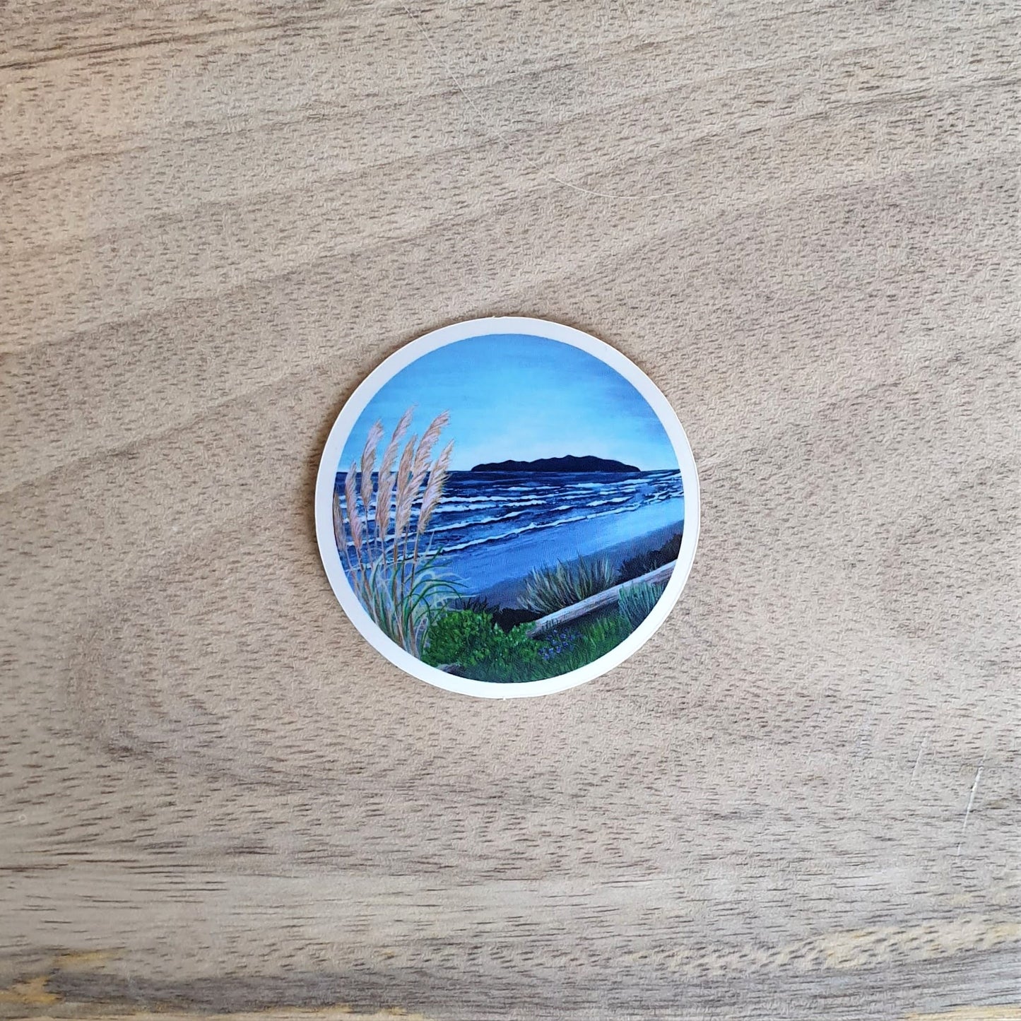 Round Landscape sticker - Kapiti Island