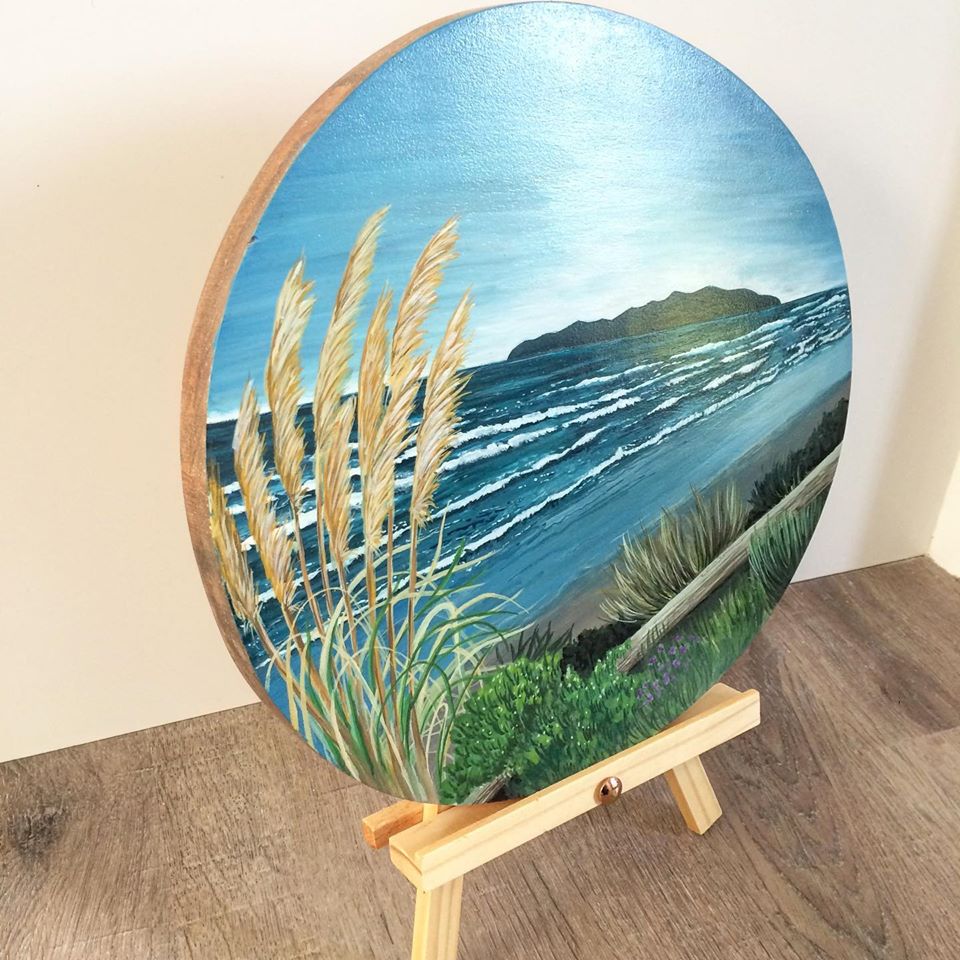 Kapiti Island - Acrylic on wooden board